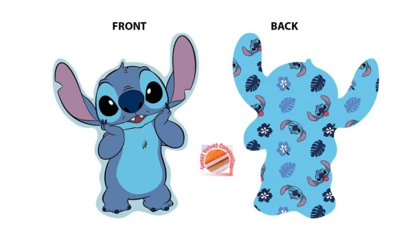 Διακοσμητικό Μαξιλάρι Velboa 20εκ. Stitch 681 Sky Blue Disney Home