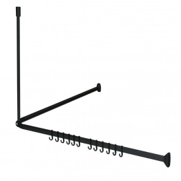 Βραχίονας Μπάνιου Γωνιακός Αλουμινίου Black Easy Roll Sealskin 800128