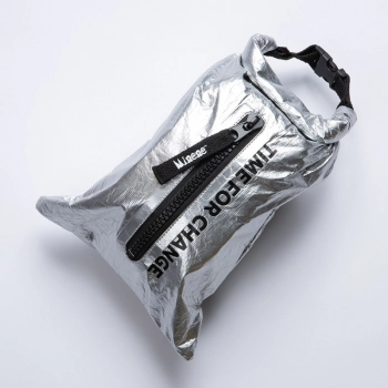 Τσαντάκι Βόλτας-Νεσεσέρ 22x36εκ. Time for change Silver Minene 19301002220OS