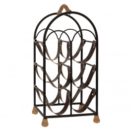 Μπουκαλοθήκη 6 Θέσεων Μεταλλική Μαύρη 27x19,5x51εκ. iliadis 88180