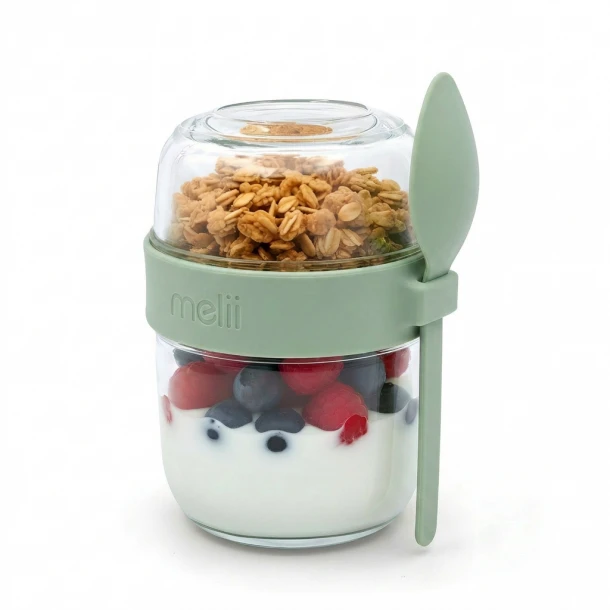 Γυάλινο Δοχείο Για Γιαούρτι-Overnight Oats 780ml Sage Melii MEL28403