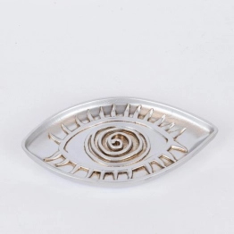 Διακοσμητική Πιατέλα Μάτι Polyresin Ασημί 16x9,8x1,3εκ. ESTHETI 752-15028
