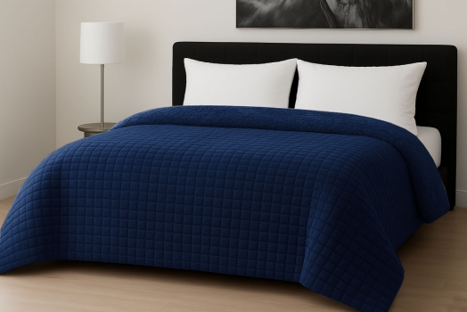 Κουβερτοπάπλωμα Flannel Comfort Διπλό 200x240εκ. Rib Cut Navy Le Blanc 7005196-1