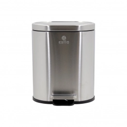 Καλάθι Απορριμάτων 6lt Μεταλλικό Soft Close Inox Ovoid Estia 24,4x21,5x2,4εκ. 02-21412