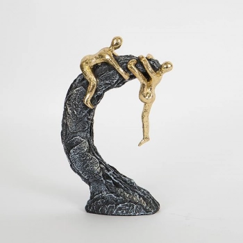 Διακοσμητικό Επιτραπέζιο Polyresin Μαύρο-Χρυσό 15x5,5x22,5εκ. ESTHETI 752-27077