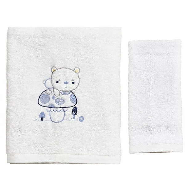 Σετ Πετσέτες 2τμχ Μπεμπέ Βαμβακερές Bear Σιέλ 50232