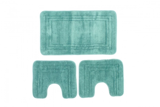 Ταπέτο Μπάνιου Σετ 3 τμχ Βαμβακερό Petrol ZUCCHI DimCol