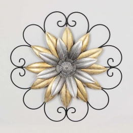 Διακοσμητικό Τοίχου Μεταλλικό Λουλούδι Ασημί 59x4,5x59εκ. ESTHETI 755-10011