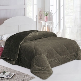 Κουβερτοπάπλωμα Jacquard Waves-Fleece Υπέρδιπλο 220x240εκ. 1960 Olive DimCol