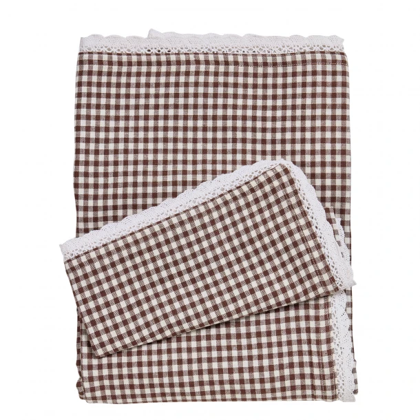 Τραπεζομάντηλο Βαμβακερό Ζακάρ 140x240εκ. Kitchen 0916 Brown Das Home