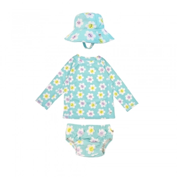 Σετ Μαγιό Πάνα Με Καπέλο Και Μπλούζα UV 6-12μηνών Daisy Zoocchini ZOO16015