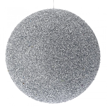 Χριστουγεννιάτικη Μπάλα Polyfoam Glitter Ασημί 25εκ. iliadis 83554