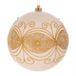 Χριστουγεννιάτικη Μπάλα Πλαστική Περλέ Λευκή 20εκ. iliadis 90969