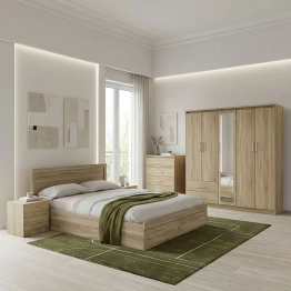 Σετ Κρεβατοκάμαρας Olympus pakoworld με Κρεβάτι sonoma 160x200εκ Σετ 5τεμ