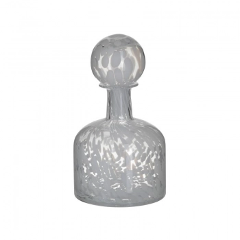 Διακοσμητικό Μπουκάλι Γυάλινο Διάφανο-Λευκό inart 15x26εκ. 3-70-621-0053