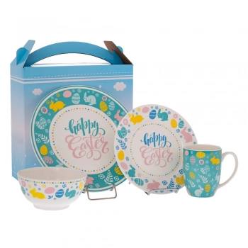 Σετ Φαγητού 4τμχ Happy Easter Κεραμικό iliadis 91890