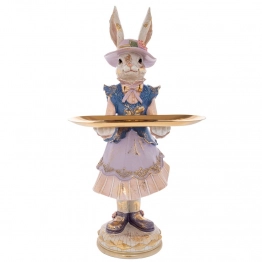 Διακοσμητική Λαγουδίνα Polyresin Με Χρυσό Δίσκο 30x25x59,5εκ. iliadis 92320