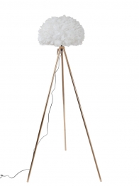 Φωτιστικό Επιδαπέδιο Με Χρυσό Τρίποδο & Καπέλο Λευκό Με Πούπουλα 45x26εκ./157εκ. Zen Collection 25.51.52393