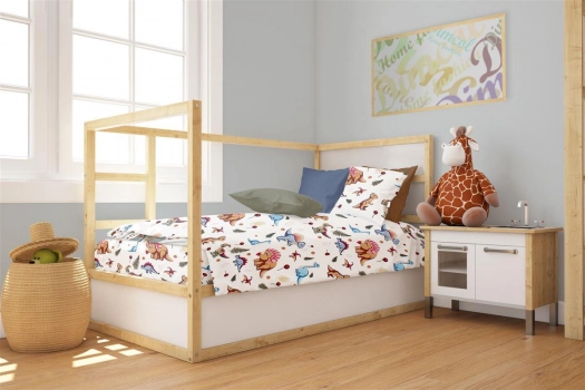 Πάπλωμα Μπεμπέ Βαμβακερό Κούνιας 120x160εκ. Dinosaur 519 White-Blue DimCol 31111121060