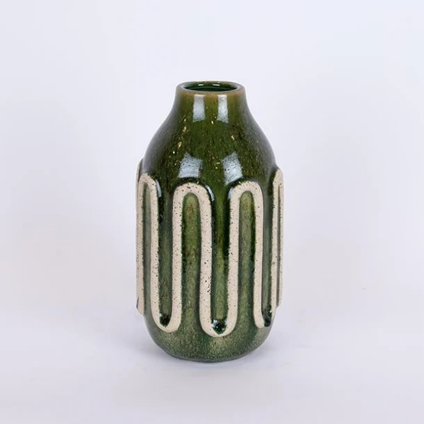 Βάζο Κεραμικό Πράσινο-Μπεζ 13x24εκ. ESTHETI 752-20333