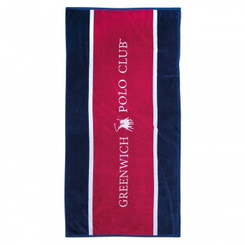 Πετσέτα Θαλάσσης Βαμβακερή 90x180εκ. Essential 3864 Κόκκινη-Λευκή-Μπλε Greenwich Polo Club