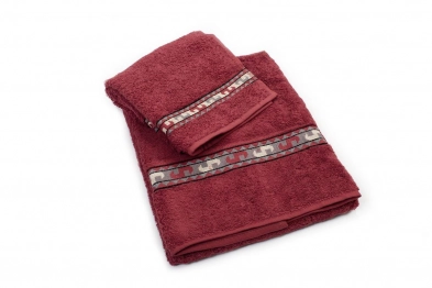 Σετ Πετσέτες 2 τμχ Βαμβακερές Κόκκινες ZUCCHI DimCol