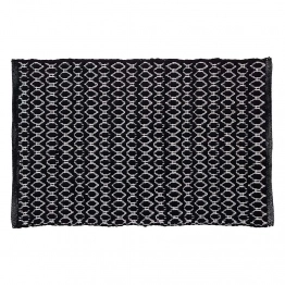 Ταπέτο Μπάνιου Αντιολισθητικό Polycotton 60x90εκ. Boho Black Sealskin 800101
