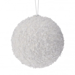 Χριστουγεννιάτικη Μπάλα Polyfoam Λευκή Glitter 8εκ. iliadis 83495