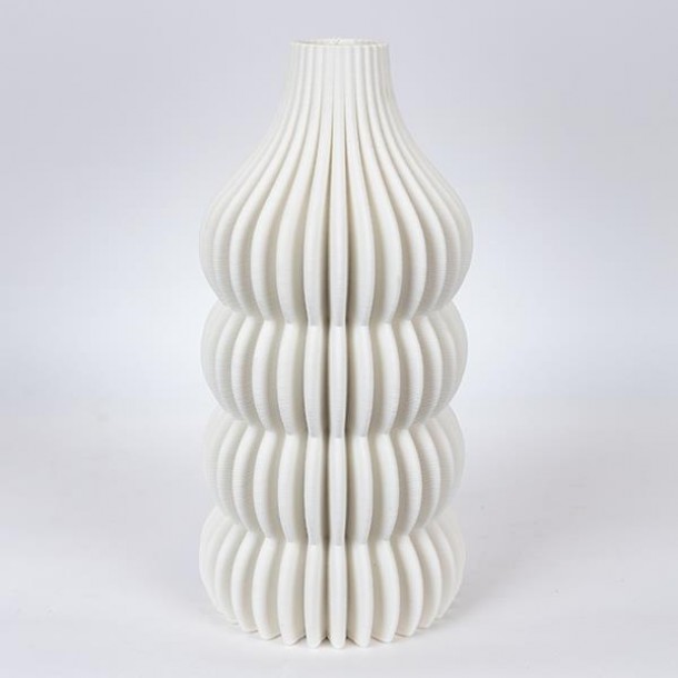 Βάζο Πορσελάνης 3D Λευκό 17,5x17,5x35εκ. ESTHETI 752-21096