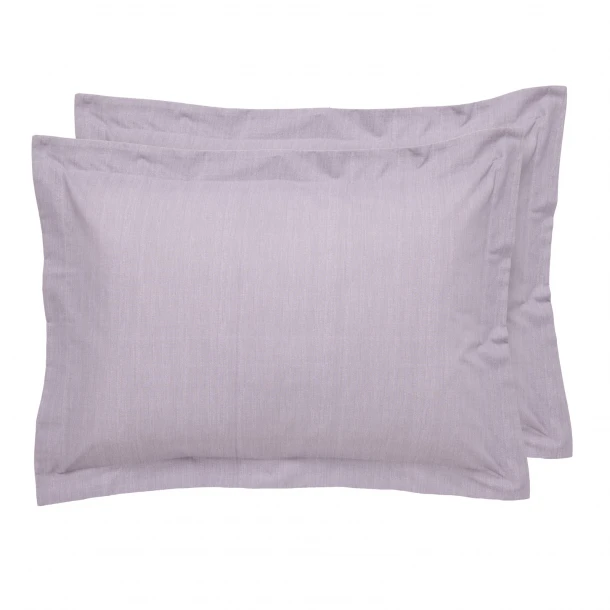 Ζεύγος Μαξιλαροθήκες Polycotton 50x70+5εκ. Oxford Casual 5449 Lilac Das Home