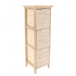 Συρταριέρα MDF Με 3 Συρτάρια 25x25x77εκ. Μπεζ Με Σχέδια MRShome 1399000