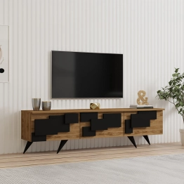 Έπιπλο τηλεόρασης Trida pakoworld oak με μαύρο 160x35x45εκ