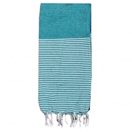 Πετσέτα Θαλάσσης Βαμβακερή Pestemal 90x180εκ. Ρόμβοι Ριγέ Green Summer Tiempo 42-3169