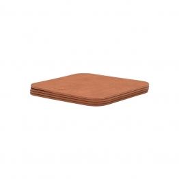 Σουβέρ Σετ 4τμχ PVC Καφέ Allure 10x10x0,95εκ. Estia 07-32401