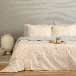 Σετ Σεντόνια Βαμβακερά Υπέρδιπλα 235x270εκ. Amour Blue-Beige Urban Line Melinen 20004544
