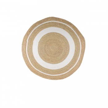 Χαλάκι Ψάθα Natural-Λευκό 120εκ. Zen Collection 24.7.49633