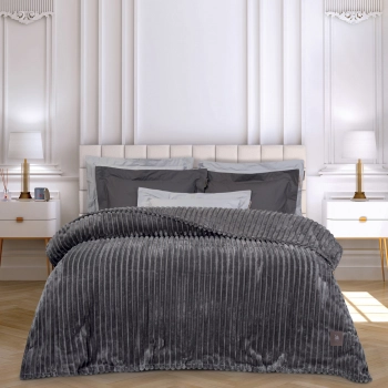 Κουβέρτα Fleece Υπέρδιπλη 220x240εκ. Essential 3486 Γκρι Greenwich Polo Club