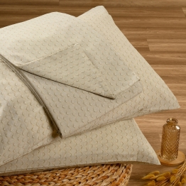 Σετ Σεντόνι Με 1 Μαξιλαροθήκη Polycotton Ημίδιπλο Με Λάστιχο 120x200+32εκ. Layla Beige Casual Line Mini Melinen 20004829