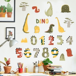 Αυτοκόλλητα Τοίχου Dino Numbers 63x63εκ. Sipo SIP-WS63049