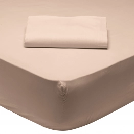 Σεντόνι Μεμονωμένο Βαμβακερό Υπέρδιπλο Με Λάστιχο 160x200+35εκ. Colour Best 1002 Beige Das Home