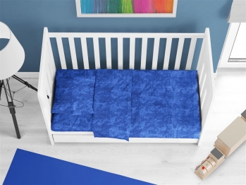 Πάπλωμα Βαμβακερό Κούνιας 120x160εκ. Premium Shadow 631 Electric Blue DimCol