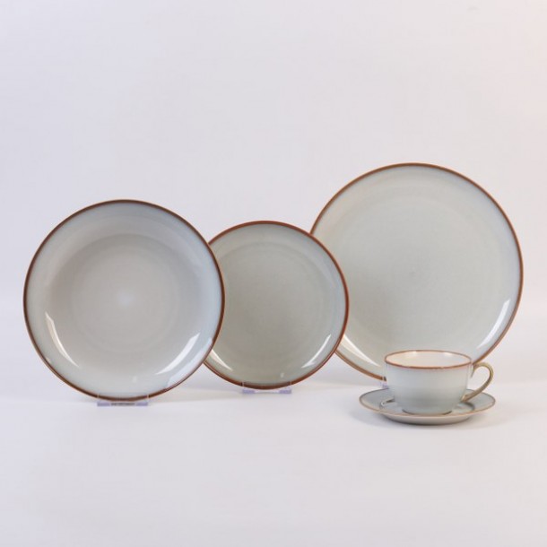 Σερβίτσιο Φαγητού Σετ 18τμχ Reactive Glaze Stoneware PortoSanto Ciel-Brown CRYSPO TRIO 25.054.18