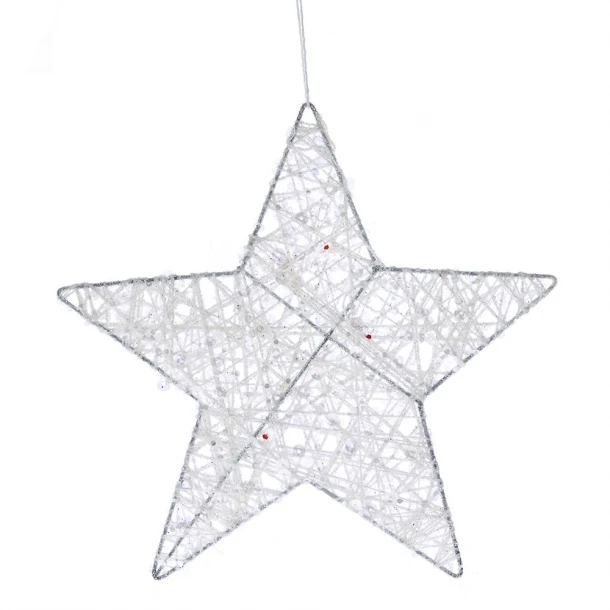 Χριστουγεννιάτικο Αστέρι Κρεμαστό Λευκό 20εκ. iliadis 798869