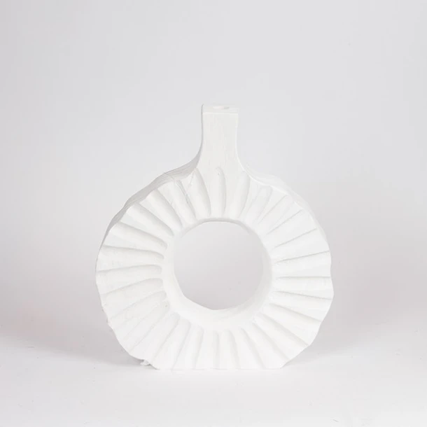 Βάζο Ξύλινο Λευκό 27x6x30εκ. ESTHETI 819-00694