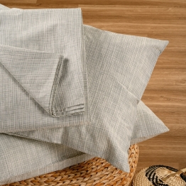 Σετ Σεντόνι Με 2 Μαξιλαροθήκες Polycotton Υπέρδιπλο Με Λάστιχο 160x200+32εκ. Mateo Grey Casual Line Mini Melinen 20004845