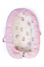 Φωλιά Ύπνου Βαμβακερή 85x60x15εκ. Bear's Nest 04 White-Pink DimCol
