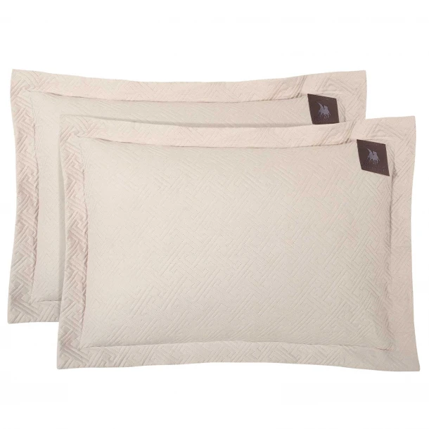 Ζεύγος Μαξιλαροθήκες Oxford Microfiber 50x70+7εκ. Essential 4451 Beige Greenwich Polo Club
