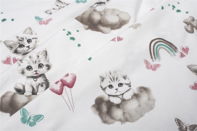 Πάνα Χασέ Βαμβακερή 80x80εκ. Kitten 560 Petrol DimCol