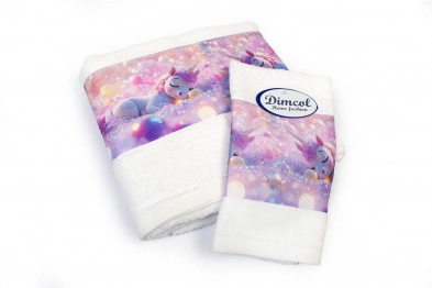 Σετ Πετσέτες 2τμχ Μπεμπέ Βαμβακερές Dreaming Unicorn 321 White DimCol