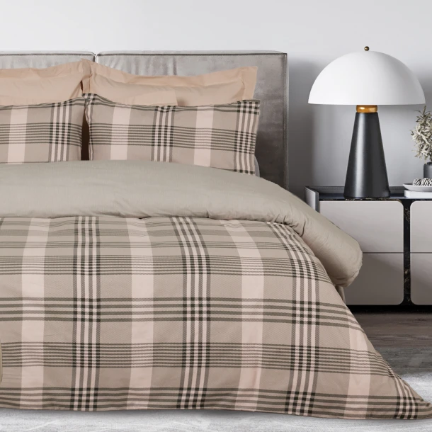 Σετ Σεντόνια Φανελένια Μονά 170x260εκ. Happy Flannel Line 9679 Beige-Olive Das Home
